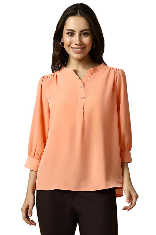 Allen Solly Women's Regular Fit Shirt (AHTSWRGFC88438_Pink