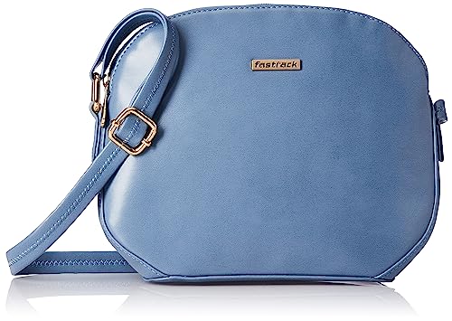 Fastrack Women’s Structured Chic Crossbody Bag With Top Zip (Steel Blue)