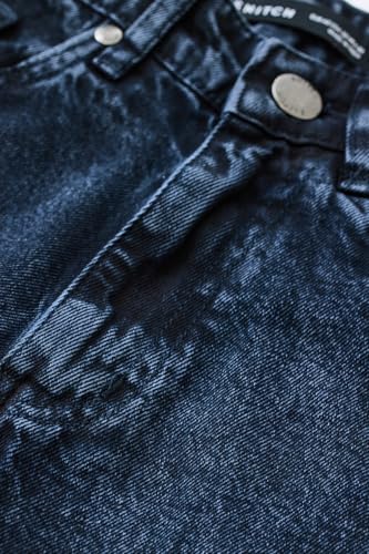 SNITCH Men Jeans | Baggy Fit Relaxed Style with Mid Rise & Wide-Leg Design | 100% Cotton Woven Denim for Casual & Street Wear |Dark Blue