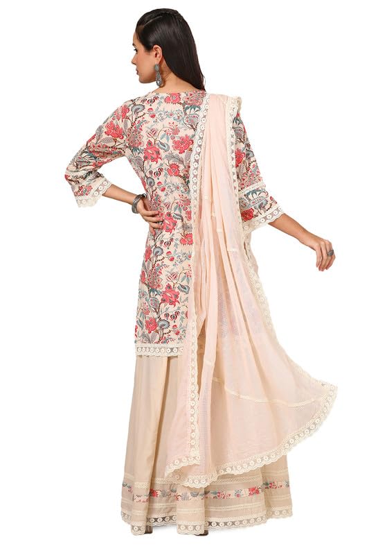 Soch Womens Pink Linen Floral Print Suit Set