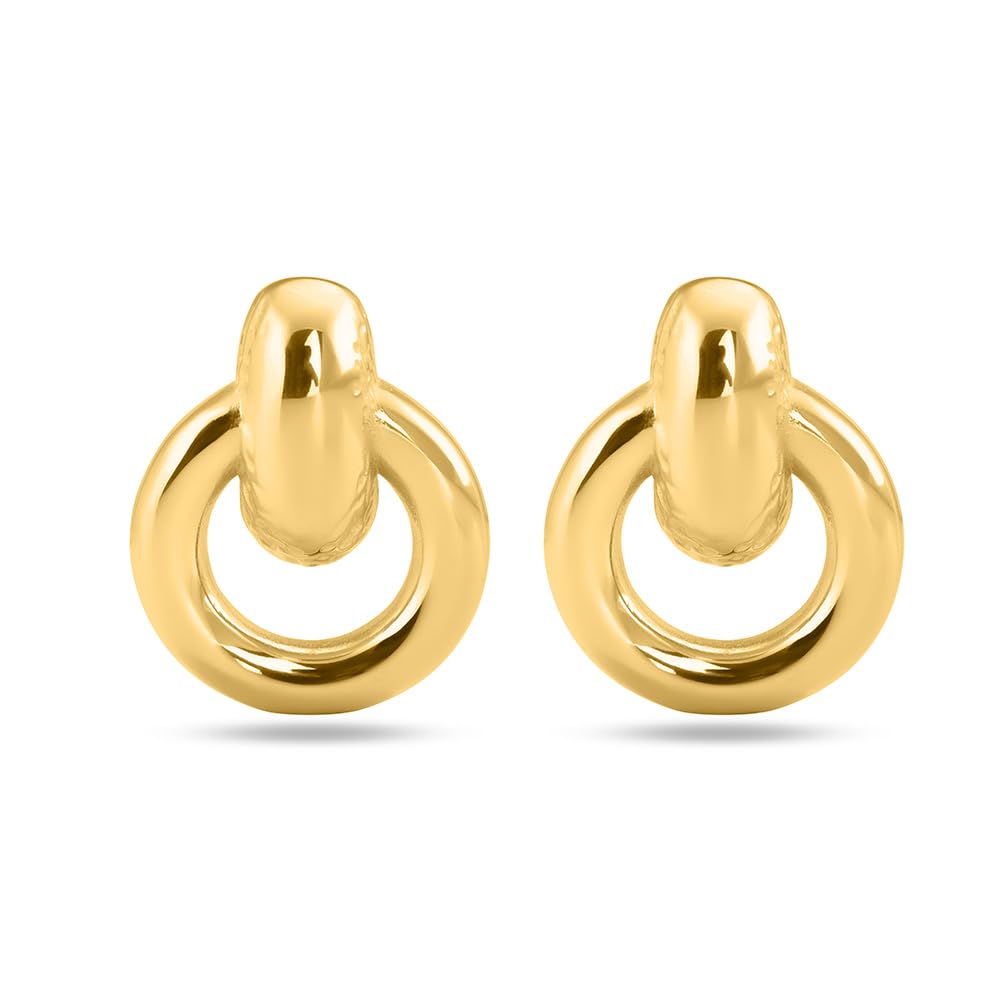 PALMONAS Gold Loop Stud Earring for Women - Gift for Girls & Women | Waterproof & Anti-Tarnish Earrings