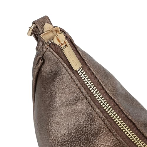 Fastrack Shimary-Toned Textured Sling Bag for Women, Girls and Ladies | Adjustable Sling Straps with Zipper Closure | Ladies Purse Handbag | Slings for Casual Carry