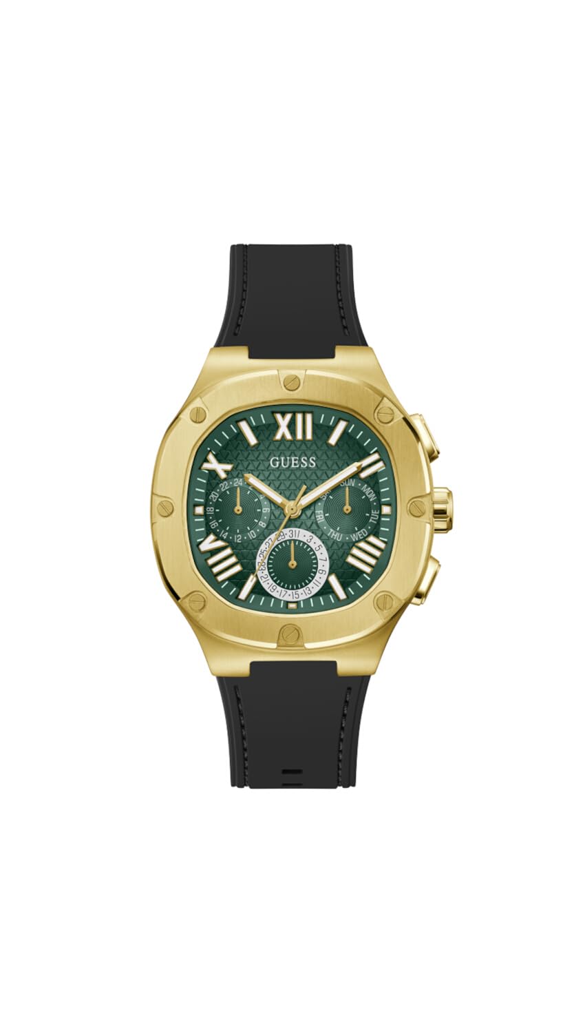 GUESS Men Green Square Stainless Steel Dial Analog Watch- GW0571G3