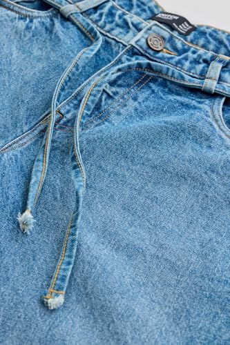SNITCH Men's Clean Look Jeans | Casual Wear| College Street Wear Streetwear Style | Baggy Fit Button Blue