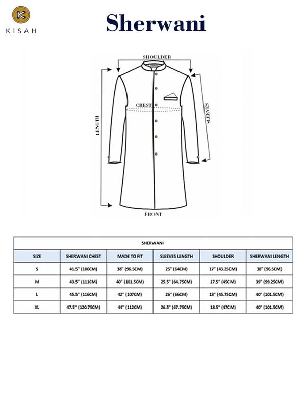 KISAH Jacket Sherwani Set for Men – Woven Design Jacquard Sherwani with Trouser | Ethnic & Formal Indian Outfit for Weddings, Celebrations & Parties, Wine, 42