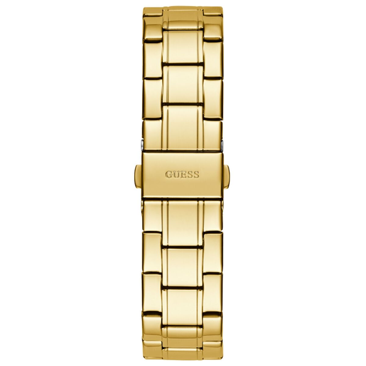 GUESS Stainless Steel Glitter Burst Collection Analog Black Dial Women Watch-Gw0405L2, Gold Band