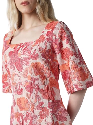 ONLY Women's Floral Print Fit and Flare Multicolor Dress