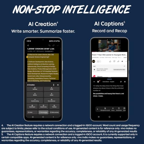 iQOO Z11 Lite 44W 5G (Midnight Blue, 6GB RAM, 256GB Storage) | 6500mAh Battery with 44W Fast Charging* | Dimensity 6300 with 579k+ AnTuTu Score* | OriginOS 6.0 with AI Creation* & Private Space*
