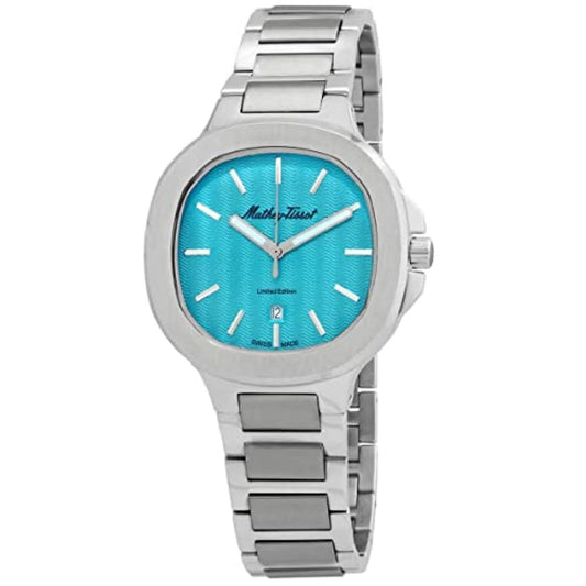 Mathey-Tissot Stainless Steel Blue Dial Quartz Analogue Watch For Men - H152Ti, Silver Band