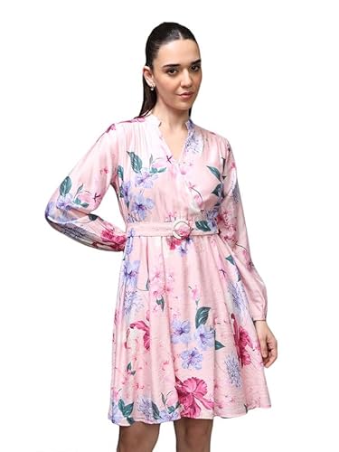 Kazo Lexington Mini Dress with Belt (Pink_M)