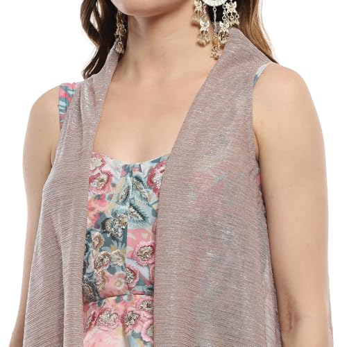 BIBA Women's Multicolor Georgette Straight Lehenga Set (SKDBOLD9785-AW24 XL)