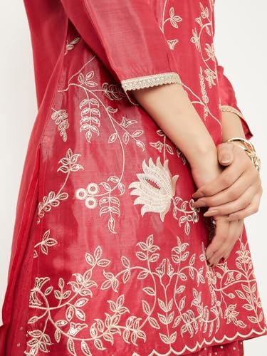 Max Women's Wool Kurta Set (CTKST53002B_RED
