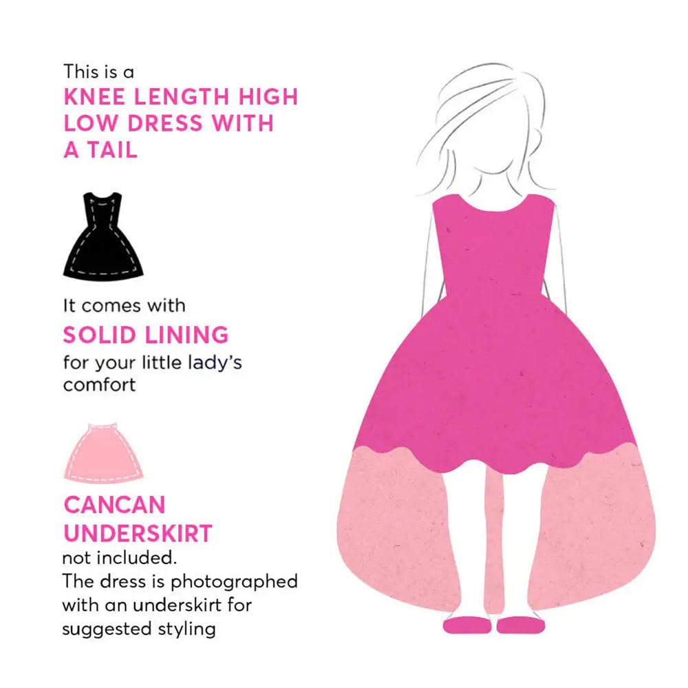 Hopscotch Girls Fit And Flare Knee-Length Polyester Bow Applique Sleeveless Party Dress in Peach Color for Ages 4-5 Years (ZHG-4183908)