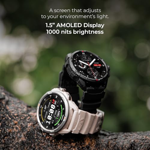Noise Endeavour Pro Outdoor Rugged Military Smart Watch, Titanium Alloy Bezel, Dual-Band GPS, 164ft Water Resistance, 28 Days Battery on Standby, AI Companion, for iOS & Android (Driftstone Beige)