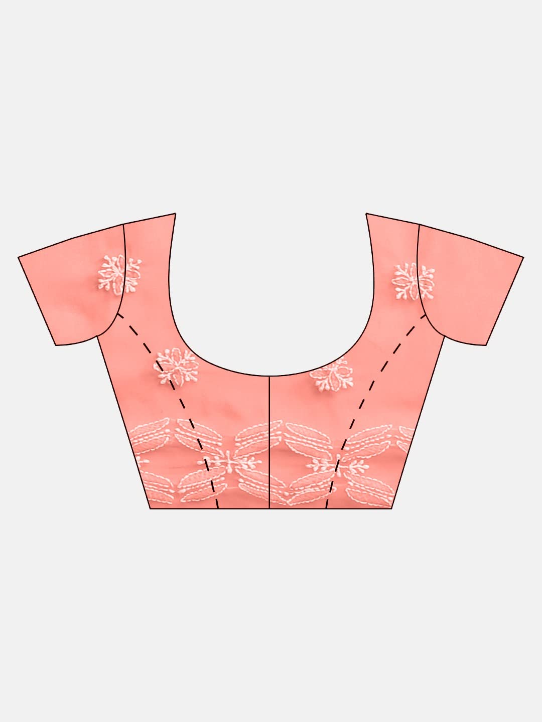 Ada Hand Embroidered Lucknowi Chikankari Georgette Saree With Unstitched Blouse Piece A191488, Peach - Womens