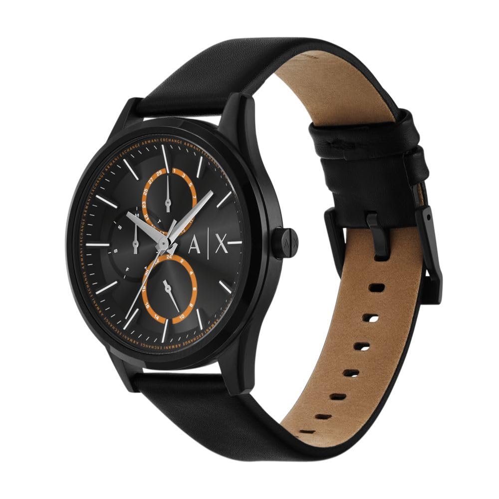 Armani Exchange Armani Leather Exchange Analog Black Dial Men's Watch-AX1886