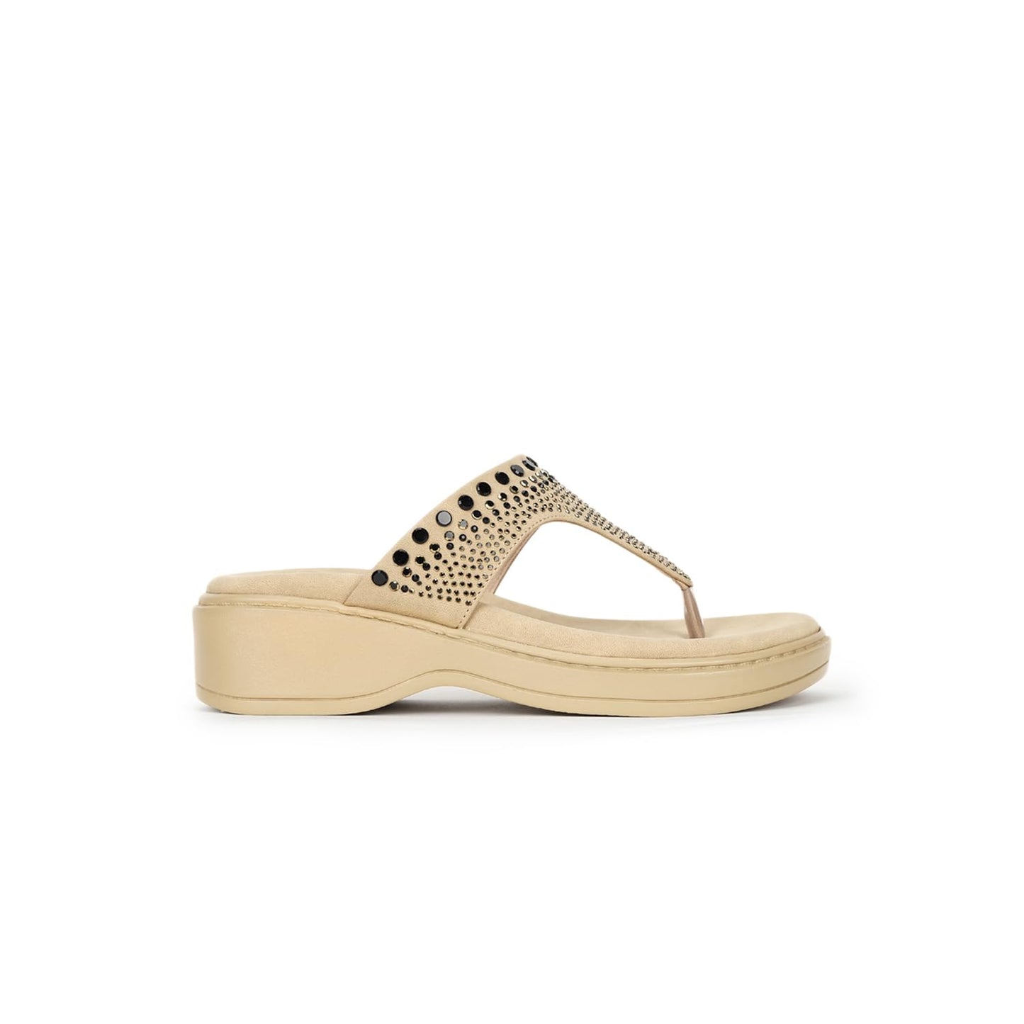 Marc Loire Women's Smart Casual Embellished Wedge Heels Sandals (Beige, UK Footwear Size System, Adult, Women, Numeric, Medium, 8)