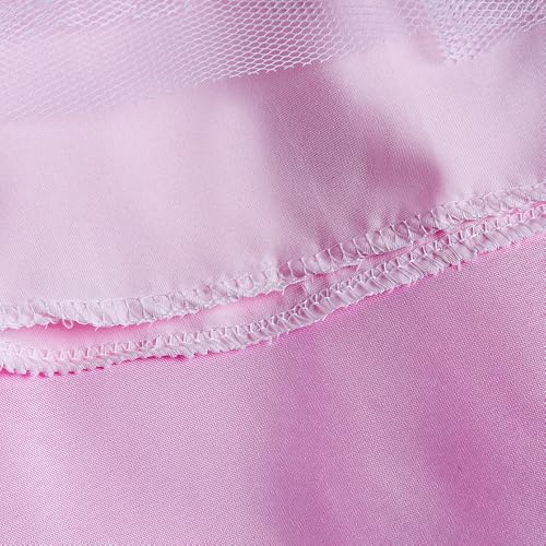 Hopscotch Girls Pink Short Sleeves Floral Applique Ruffled Gown for Age (7-8 Years)