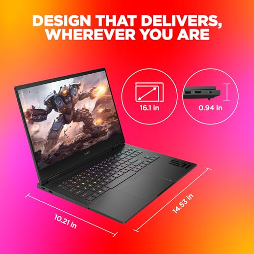 HP OMEN, AMD Ryzen 7-7840HS, 6GB NVIDIA GeForce RTX 4050 Gaming Laptop (16GB RAM, 1TB SSD) 165Hz, IPS, 16.1"/40.9cm, Win 11, MS Office 2021, Black, 2.37Kg, RGB Keys, Tempest Cooling, xd0015AX