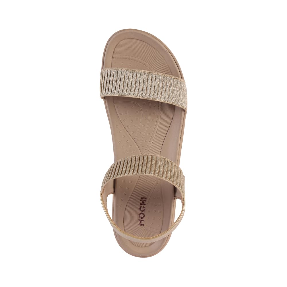 Mochi Women Gold Wedge Heel Comfort Sandal UK/6 EU/39 (34-924)