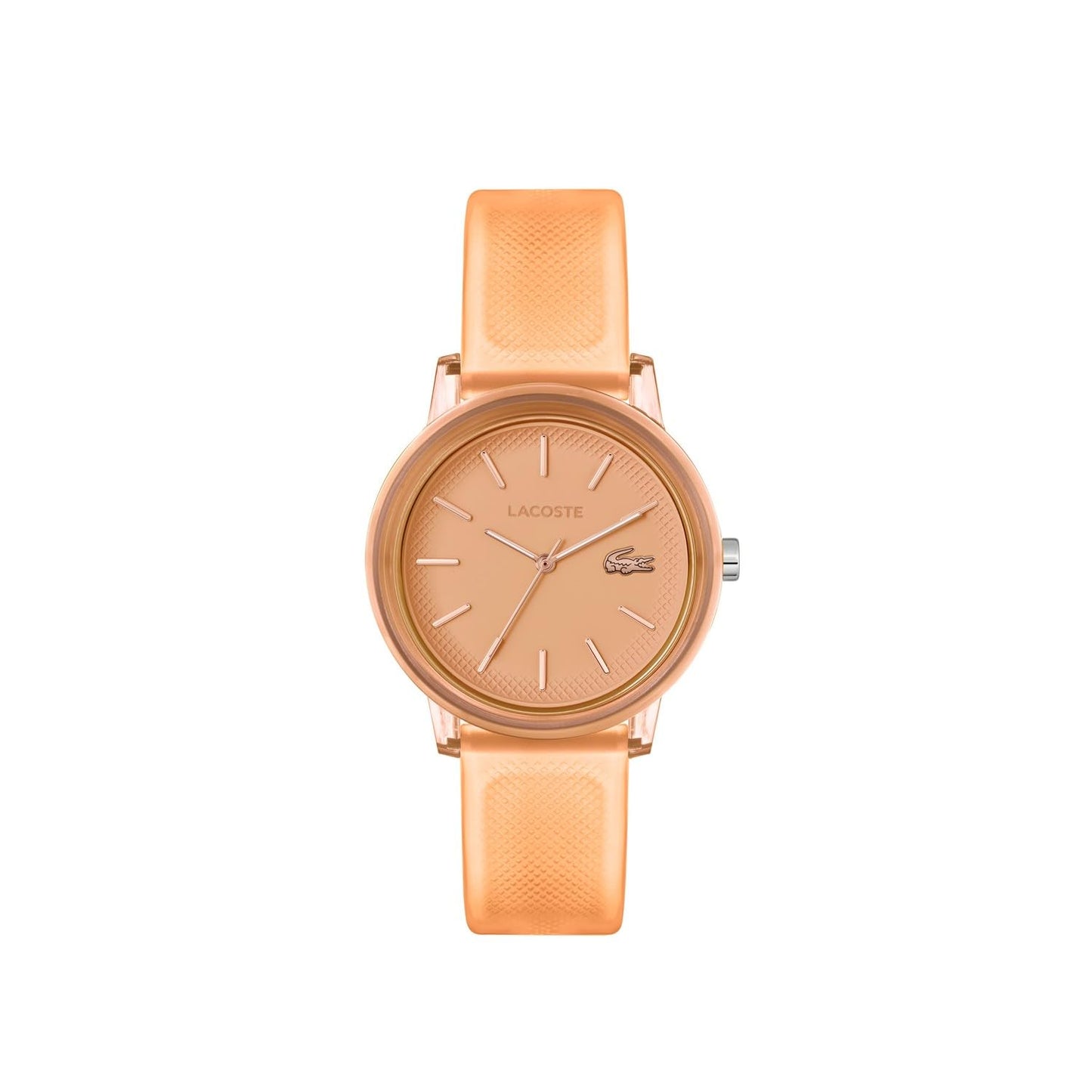 Lacoste Lacoste.12.12 Qtz Basic Orange Round Dial Women's Watch|Silicone Material|Multi Color Band - 2001361