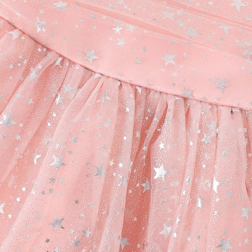 Hopscotch Girls Pink Sleeveless Beaded Strap Party Dress for Age (6-8 Years)