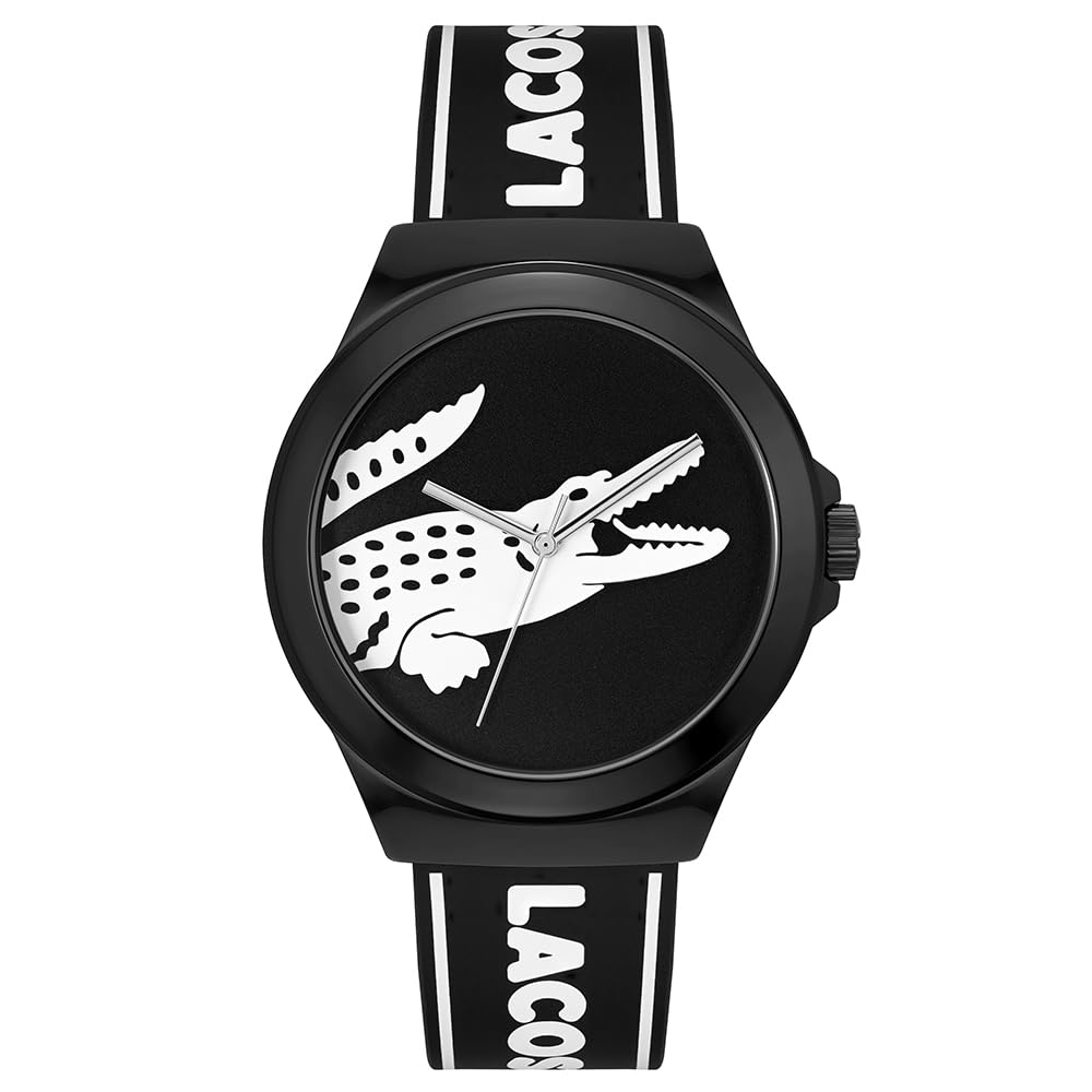 Lacoste Neocroc Qtz Basic Black Round Dial Men's Watch|White & Black Silicone Material|Multi Color Band - 2011185