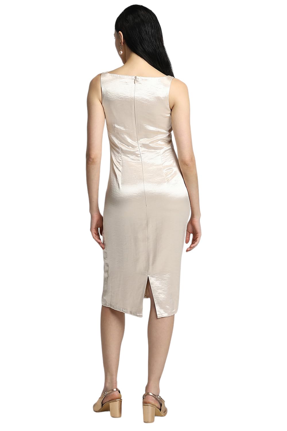 FOREVER 21 Women's Rayon Sheath Knee-Length Cocktail Dress (FWA23CDRF0085_Cream