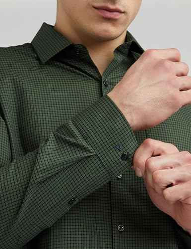 Van Heusen Men's Slim Fit Shirt (VHSFRSLBJ01503_Green 42)