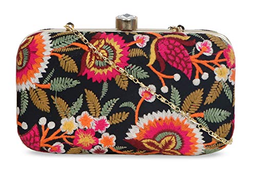DUCHESS Women's & Girls Black Multi Box Clutches