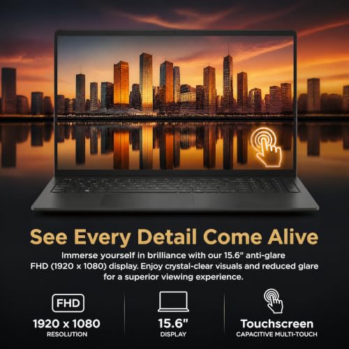 Dell 15.6" Touchscreen Business Laptop 12-Core Ultra 7 Backlit KB 32GB DDR5
