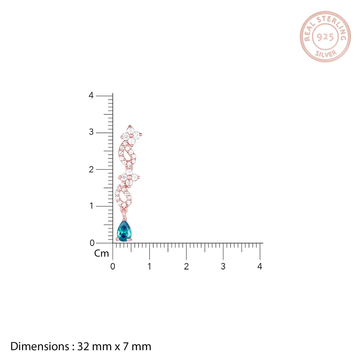 GIVA 925 Silver Rose Gold Blue Moon Earrings | Gifts for Girlfriend, Gifts for Women and Girls | With Certificate of Authenticity and 925 Stamp | 6 Months Warranty*