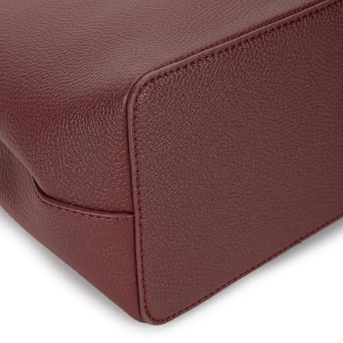 Fastrack Classic Large Satchel for Women| Sophisticated Faux Leather Bag with Gold Accents & Zip Closure | Organised Centre Compartment | Spacious 7.92L Handbag for Work | Large Satchel Bag for Women