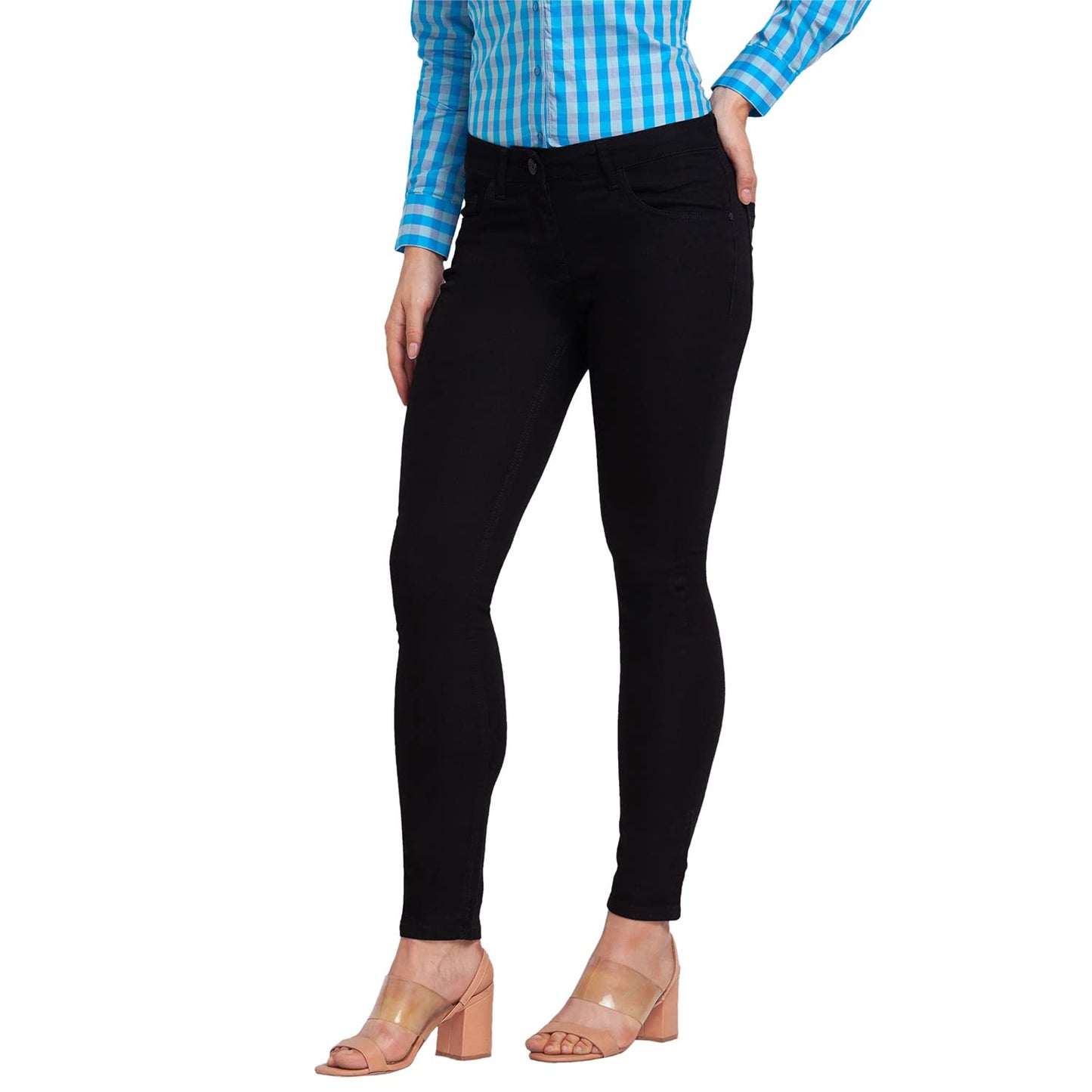 Park Avenue Women Women's Skinny Jeans (PWYA00691-K9_Black_2XS)