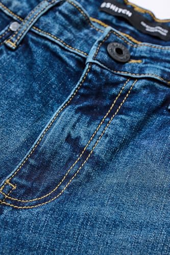 SNITCH Men Casual Jeans | Bootcut Fit with Smooth Texture & Durable Fabric | Cotton Blend & Medium Stretch for All Seasons & Everyday Comfort |Blue