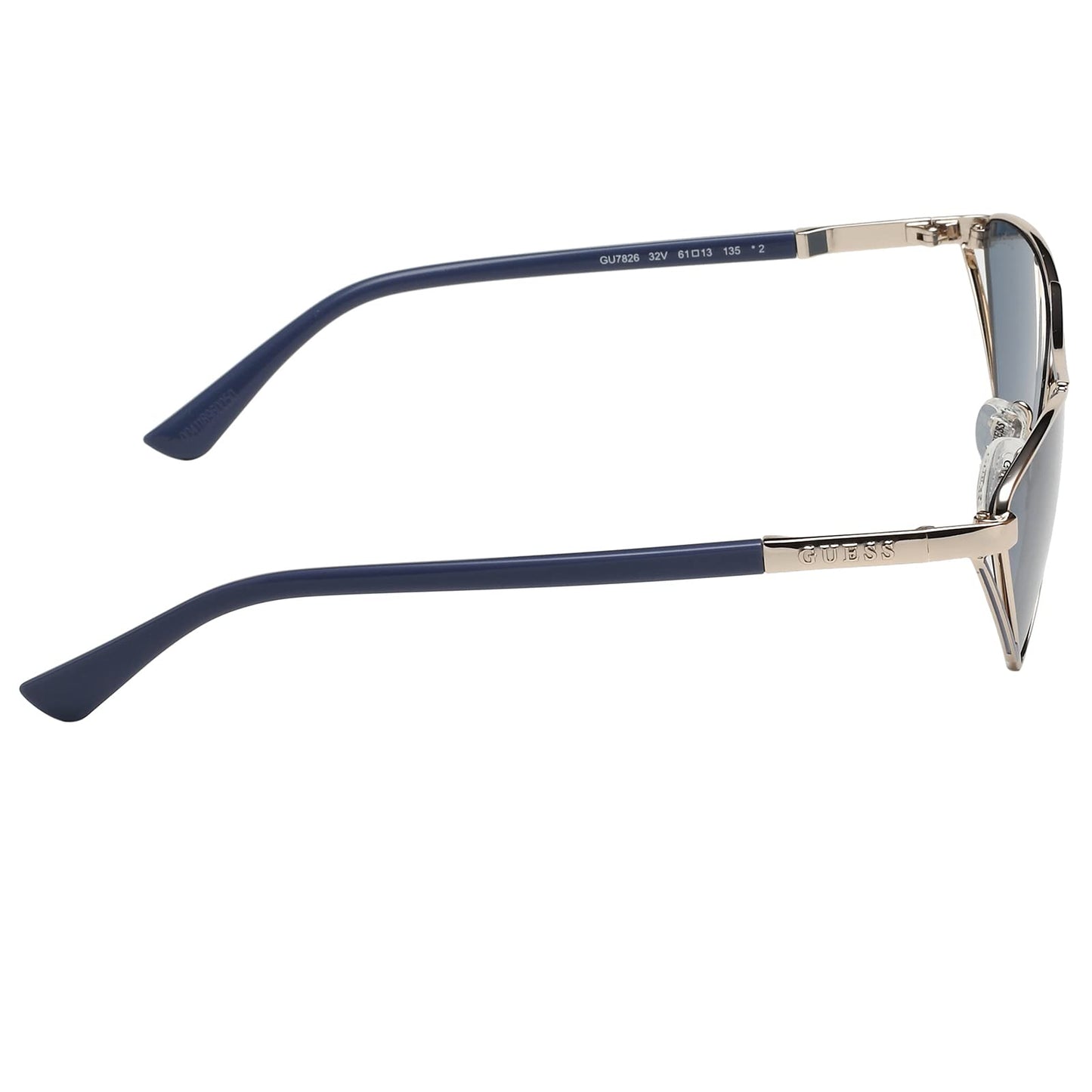 Guess Solid Cat-eye Women Sunglasses - (GU7826 32V 61 S |61| Blue Color Lens)