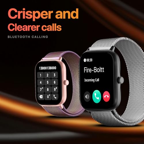 Fire-Boltt Ninja Call Pro Max Ultra Bluetooth Calling Smart Watch, 2.01" HD Display, 120+ Sports Modes, Health Suite, AI Voice Assistance, SpO2 Smartwatch for Men & Women - Silver Link