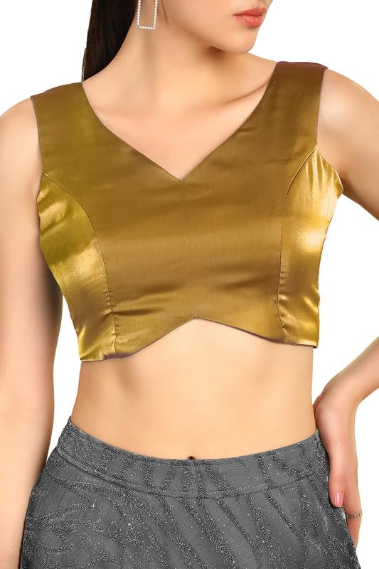 Soch Womens Gold V-Neck Princess Line Tissue Padded Blouse