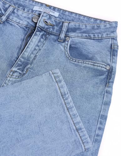U.S. POLO ASSN. High Rise Straight Fit Jeans (UWAW24JEN111_Blue_26)