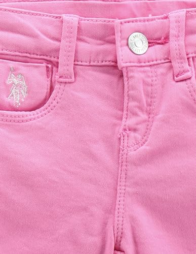 U.S. POLO ASSN. Girls Unfinished Hem Solid Shorts Pink