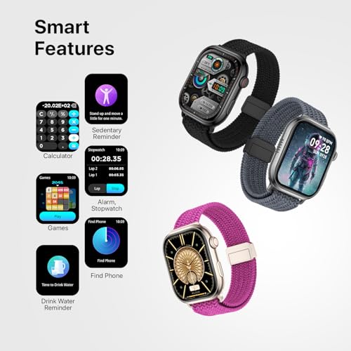 Fire-Boltt Brillia Pro Smart Watch with 51.3mm (2.02 inch) AMOLED Display, Bluetooth Calling, SpO2, Heart Rate Monitoring, 120+ Sports Modes, IP67 Waterproof, Long Battery Life (Pink Wave)