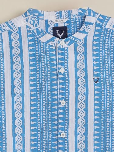 Boys Blue Print Casual Shirt