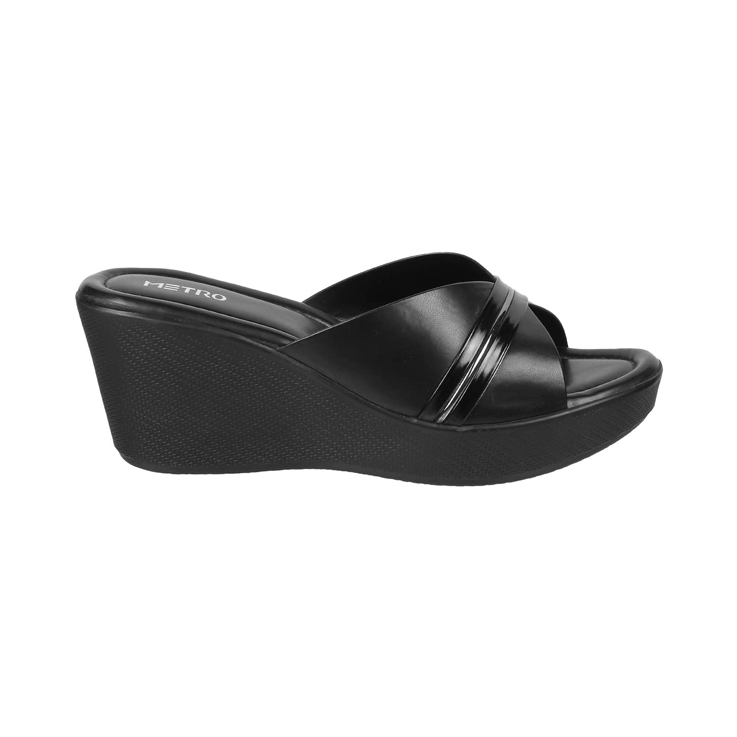 Metro Women Wedge Heel Fashion Slip-on Black UK/5 EU/38 (34-122)