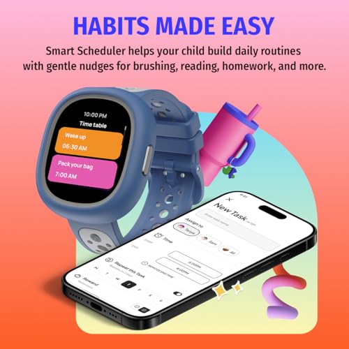 Noise Junior Champ 3 Smart Watch for Kids | 3-in-1 Look with 2 Switchable Bumpers, in-Built Learning Hub, Habit Builder, Exam & School Mode, SOS, 100+ Cloud Faces, Parental Control (Cotton Cloud)