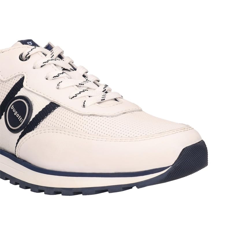 Bugatti Garnet Evo White Leather Mens Sneakers - Euro 41