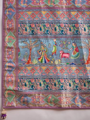 AKHILAM Women's Kanjivaram Woven Soft Silk Saree With Blouse Piece