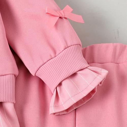 Hopscotch Girls Full Sleeves Pink 2-Pc Bow Applique Sweatshirt & Pants For Ages (2-3 Years)