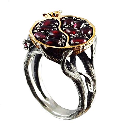 RUVEE Fruits of Wisdom Oxidized Silver Plated Crystal Alloy Ring for Women & Girls (7)