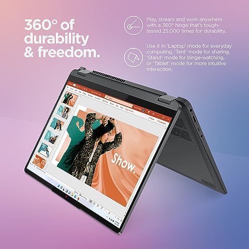 Lenovo IdeaPad Flex 5i - (2023) - Everyday Notebook - 2-in-1 Laptop Computer - Windows 11-14" WUXGA Touchscreen - 8GB Memory - 256GB Storage - Intel Core i3-1215U - Fingerprint Reader - Storm Grey