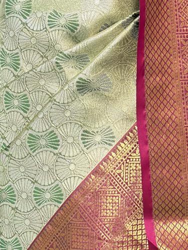 MIMOSA Women’s Green Art Silk Saree Woven with Zari Tissue | Kanjivaram Style Saree | Rich Pallu & Tassels | 6.2 Mtrs